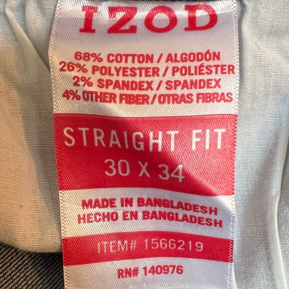 Izod Mens Comfort Stretch Straight Leg Denim Jeans 30x34 NWT - Picture 4 of 5